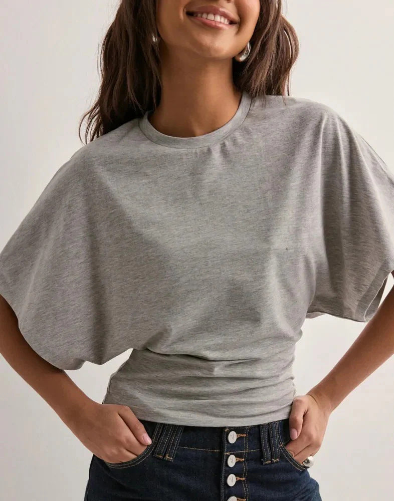 Round Neck Bat Sleeve T-Shirt for Women
