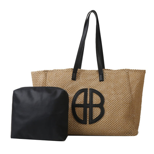 Straw Hollow Out Knitting Tote Bag