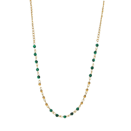 Green Turquoise Round Beads Necklace