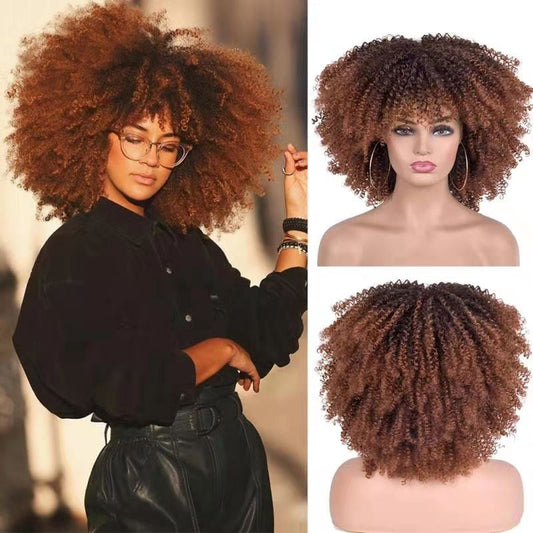 Curly Hair Wig Full Head Set