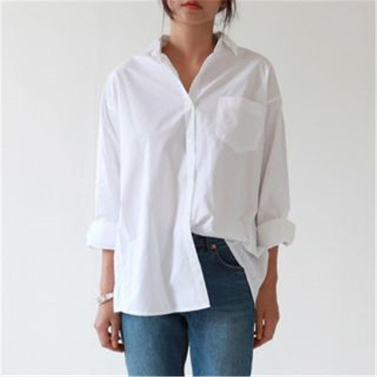 White long sleeved shirt with loose fitting