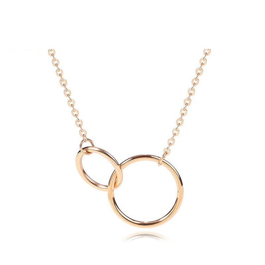Necklace Cross Chain Double Ring Circle